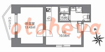 防音防音の賃貸物件・防音室がある賃貸物件 1DK 18.95万円の写真1