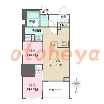 楽器可 ピアノ可 で 東京近郊 地下鉄の賃貸マンション物件 2LDK 21万円の写真1