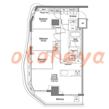 楽器可 ピアノ可 で 東京23区の賃貸マンション物件 3LDK 42万円の写真1