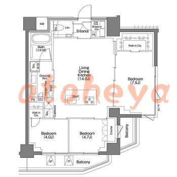 楽器可 ピアノ可 で 東京23区の賃貸マンション物件 3LDK 51万円の写真1