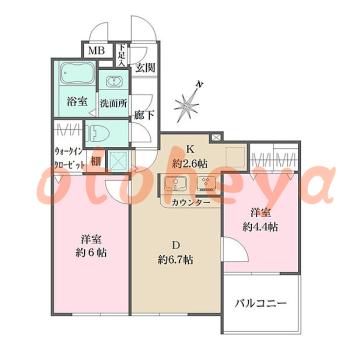 楽器可 ピアノ可 で 東京近郊の賃貸物件 2DK 16.3万円の写真1