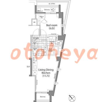 楽器可 ピアノ可 で 東京23区の賃貸マンション物件 1LDK 27万円の写真1