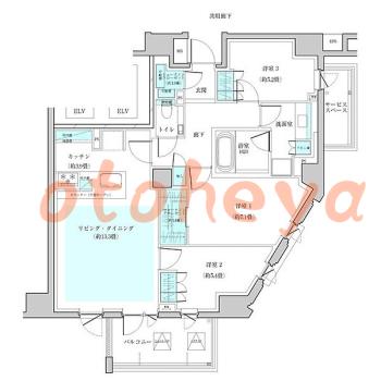 楽器可 ピアノ可 で 東京近郊 地下鉄の賃貸マンション物件 3LDK 43万円の写真1