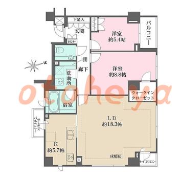 楽器可 ピアノ可 で 東京23区の賃貸マンション物件 2LDK 34万円の写真1