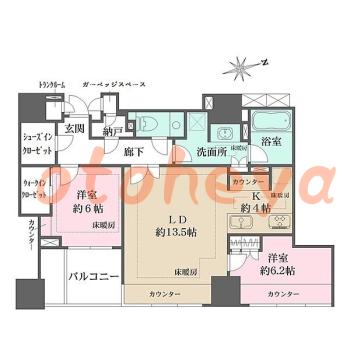 楽器可 ピアノ可 で 東京23区の賃貸マンション物件 2LDK 64万円の写真1