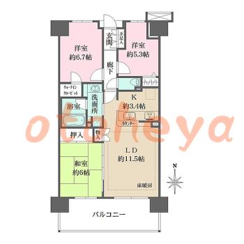 楽器可 ピアノ可 で 埼玉県の賃貸マンション物件 3LDK 16.8万円の写真1