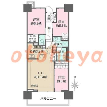 楽器可 ピアノ可 で 埼玉県の賃貸マンション物件 3LDK 22.5万円の写真1