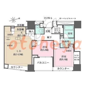 楽器可 ピアノ可 で 東京23区の賃貸マンション物件 2LDK 78万円の写真1