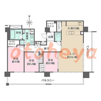 楽器可 ピアノ可 で 東京23区の賃貸マンション物件 3LDK 60万円の写真1
