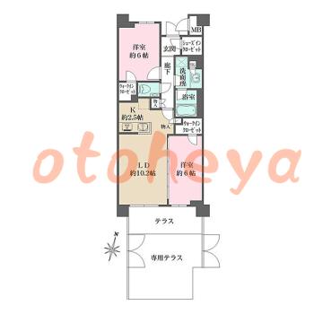 楽器可 ピアノ可 で 東京近郊の賃貸物件 2LDK 25.6万円の写真1