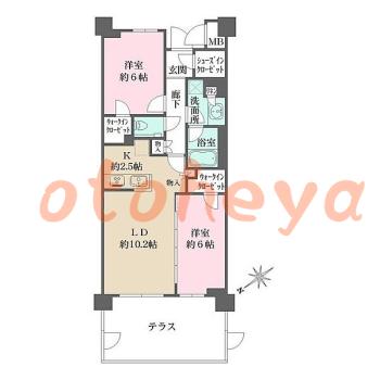 楽器可 ピアノ可 で 東京近郊の賃貸物件 2LDK 24.9万円の写真1