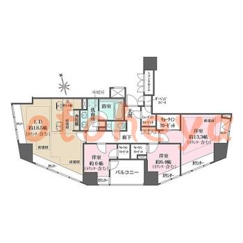楽器可 ピアノ可 で 東京23区の賃貸マンション物件 3LDK 98万円の写真1