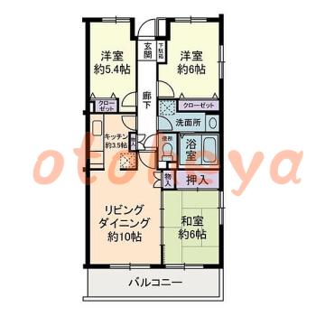  楽器可ピアノ相談の賃貸物件 3LDK 7.8万円の写真1