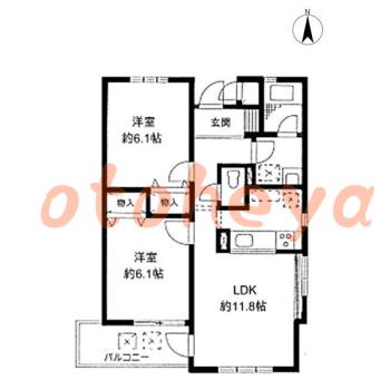 楽器可 ピアノ可 で 東京近郊の賃貸物件 2LDK 12.4万円の写真1