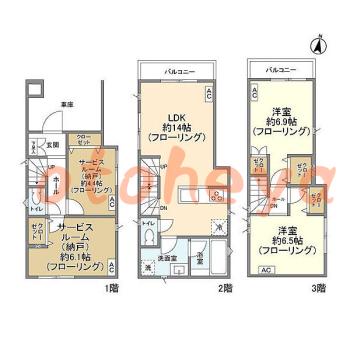 楽器可 ピアノ可 で 東京23区の賃貸マンション物件 2SLDK 33.6万円の写真1