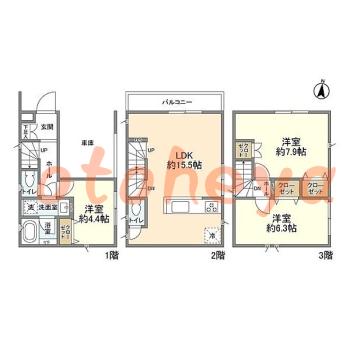 楽器可 ピアノ可 で 東京23区の賃貸マンション物件 3LDK 25.8万円の写真1