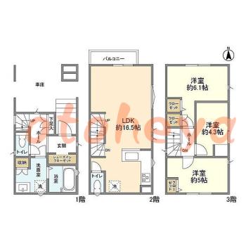 楽器可 ピアノ可 で 東京近郊 地下鉄の賃貸マンション物件 3LDK 19.8万円の写真1