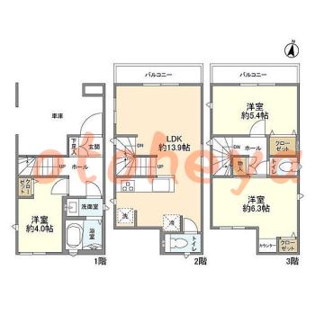 楽器可 ピアノ可 で 埼玉県の賃貸マンション物件 3LDK 15.9万円の写真1