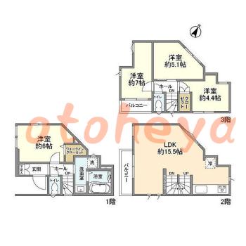 楽器可 ピアノ可 で 東京23区の賃貸マンション物件 4LDK 17.3万円の写真1