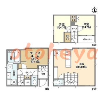 楽器可 ピアノ可 で 東京23区の賃貸マンション物件 2SLDK 32.1万円の写真1