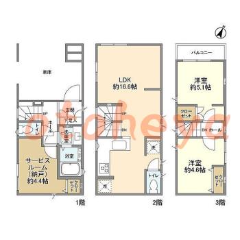 楽器可 ピアノ可 で 東京市部の賃貸マンション物件 2SLDK 15.5万円の写真1