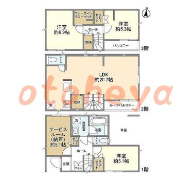 楽器可 ピアノ可 で 東京近郊の賃貸物件 3SLDK 26.3万円の写真1