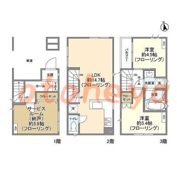 楽器可 ピアノ可 で 神奈川県の賃貸マンション物件 2SLDK 25万円の写真1