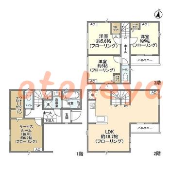 楽器可 ピアノ可 で 東京23区の賃貸マンション物件 3SLDK 25.5万円の写真1