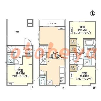 楽器可 ピアノ可 で 東京23区の賃貸マンション物件 3LDK 21.4万円の写真1