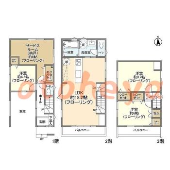 楽器可 ピアノ可 で 東京近郊 JRの賃貸物件 3SLDK 21.8万円の写真1