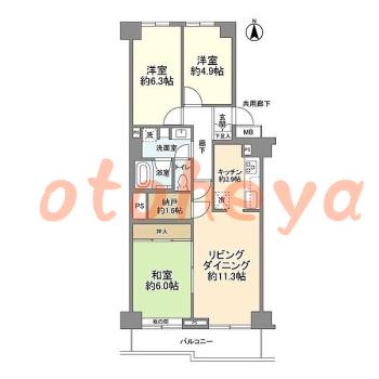 楽器可 ピアノ可 で 埼玉県の賃貸マンション物件 3LDK 12.9万円の写真1