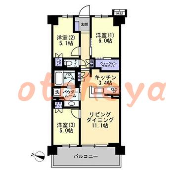 楽器可 ピアノ可 で 東京23区の賃貸マンション物件 3LDK 14.8万円の写真1